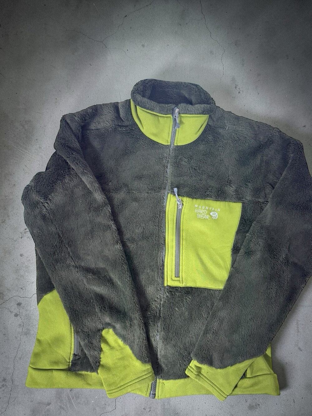 Mountain Hardware Monkey Man Jacket Size XL Dark Green Polartec Fleece Full Zip